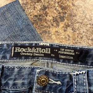 Mens rock and roll cowboy jeans not altered 33x30 light color